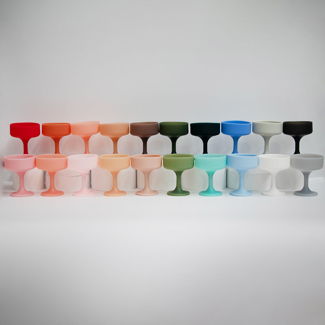 mecc | unbreakable silicone cocktail coupes - porter green | style + sustainability