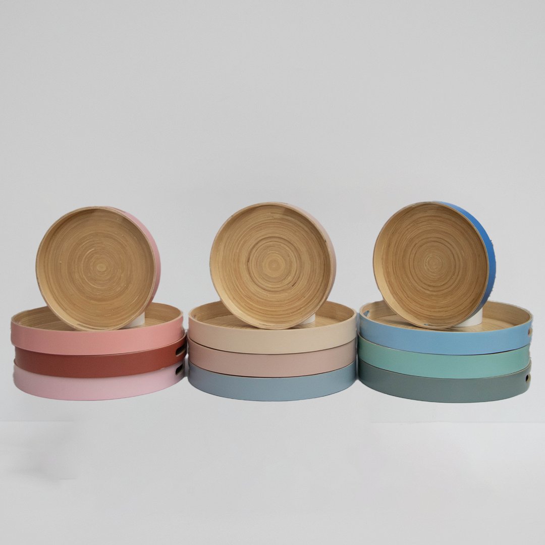 sebss | spun bamboo serving trays - porter green | style + sustainability
