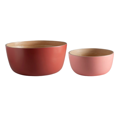 terra + peach | bebb | biodegradable bamboo bowls | porter green, bamboo bowls, serving bowls. wooden serving bowls, serving bowl set, salad serving bowl