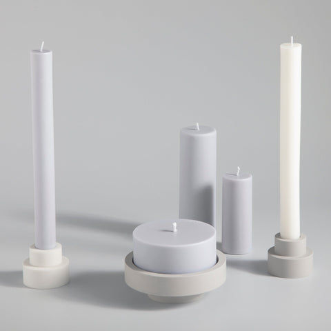 blanc + dove | escc lrg pillar candle | soy - blend unscented candles - porter green | style + sustainability