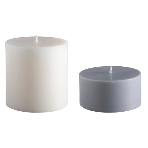 blanc + dove | escc lrg pillar candle | soy - blend unscented candles - porter green | style + sustainability