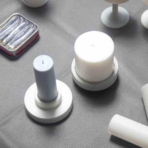 blanc + dove | escc lrg pillar candle | soy - blend unscented candles - porter green | style + sustainability