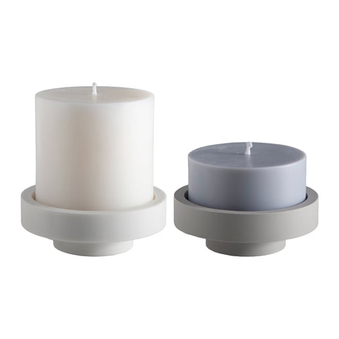 blanc + dove | escc lrg pillar candle | soy - blend unscented candles - porter green | style + sustainability