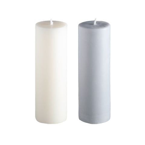blanc + dove | escc med pillar candle | soy - blend unscented candles - porter green | style + sustainability