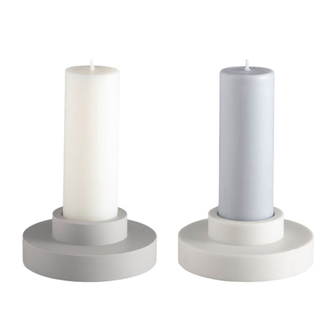 blanc + dove | escc med pillar candle | soy - blend unscented candles - porter green | style + sustainability