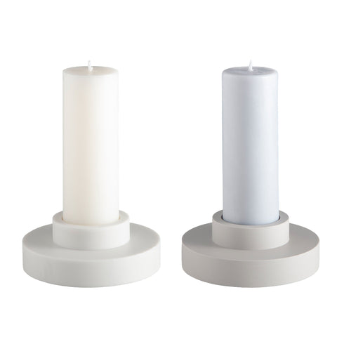 blanc + dove | escc med pillar candle | soy - blend unscented candles - porter green | style + sustainability