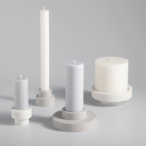 blanc + dove | escc med pillar candle | soy - blend unscented candles - porter green | style + sustainability