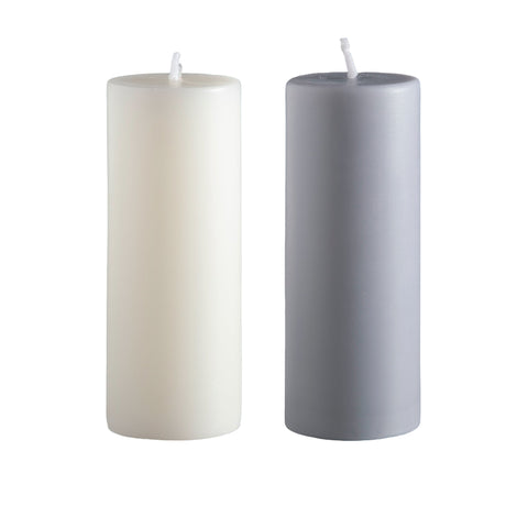 blanc + dove | escc sml pillar candle | soy - blend unscented candles - porter green | style + sustainability
