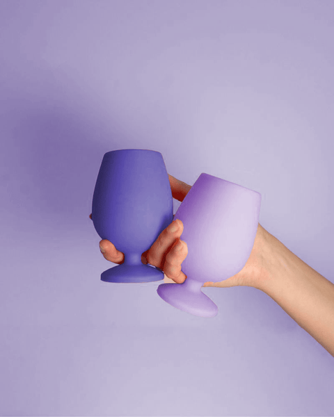 bleuet | stemm | silicone unbreakable wine glasses - porter green | style + sustainability