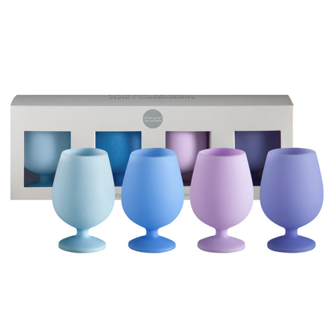 bleuet | stemm | silicone unbreakable wine glasses - porter green | style + sustainability