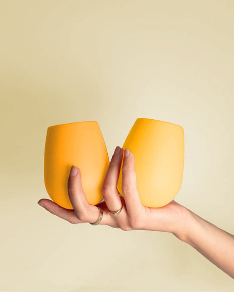 buttermilk + sunflower | fegg | silicone unbreakable glasses - porter green | style + sustainability