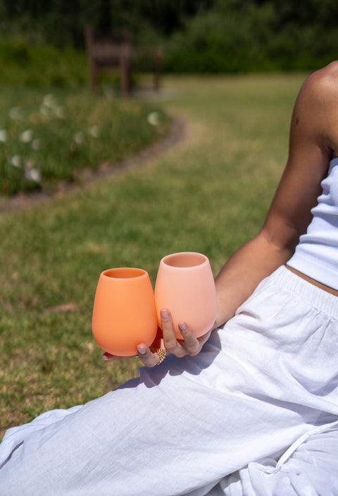 cantaloupe + tangelo | fegg | silicone unbreakable glasses - porter green | style + sustainability