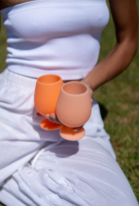 cantaloupe + tangelo | stemm | silicone unbreakable wine glasses - porter green | style + sustainability