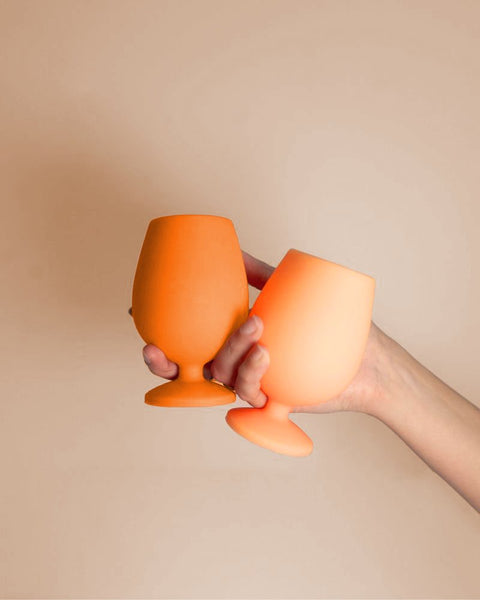 cantaloupe + tangelo | stemm | silicone unbreakable wine glasses - porter green | style + sustainability