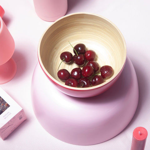 cherry + blush | bebb | biodegradable bamboo bowls - porter green | style + sustainability