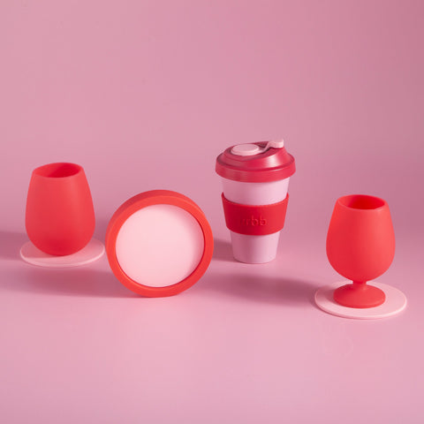 cherry + blush | ciss | unbreakable silicone coasters - porter green | style + sustainability