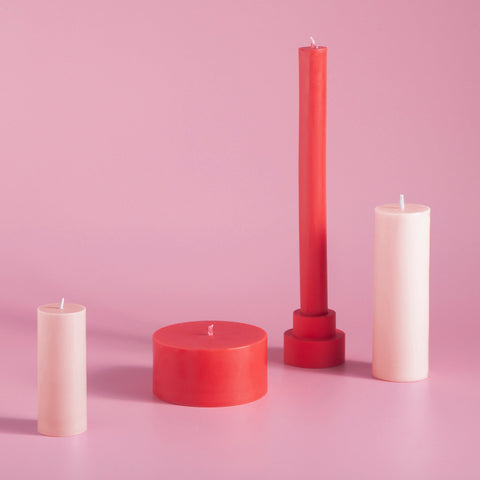 cherry + blush | escc dinner candle | soy - blend unscented candles - porter green | style + sustainability