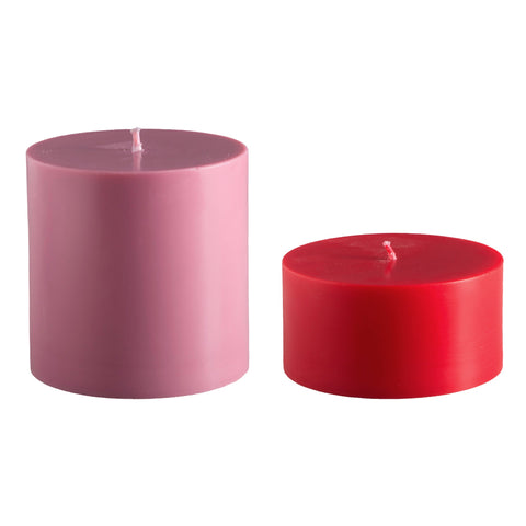 cherry + blush | escc lrg pillar candle | soy - blend unscented candles - porter green | style + sustainability