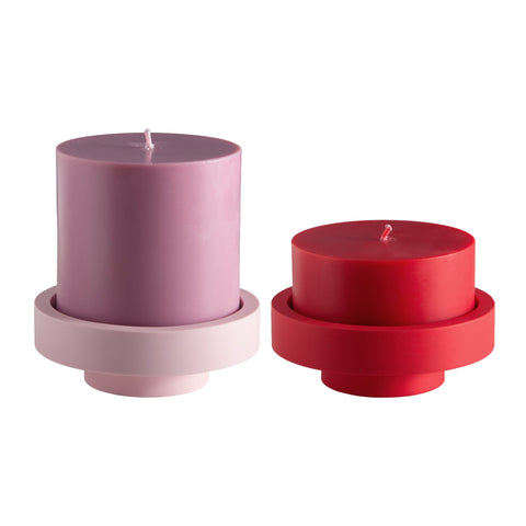 cherry + blush | escc lrg pillar candle | soy - blend unscented candles - porter green | style + sustainability