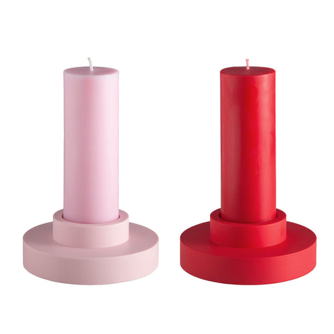 cherry + blush | escc med pillar candle | soy - blend unscented candles - porter green | style + sustainability