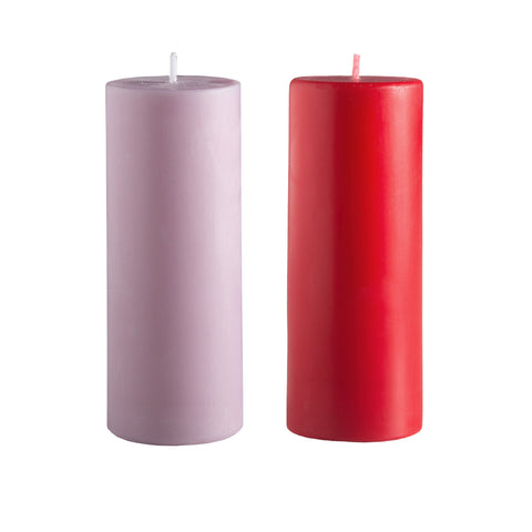 cherry + blush | escc sml pillar candle | soy - blend unscented candles - porter green | style + sustainability