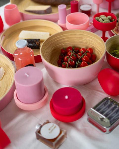 Cherry + Blush | Flipp Lrg | Silicone Unbreakable Candle Holder Set - porter green | style + sustainability