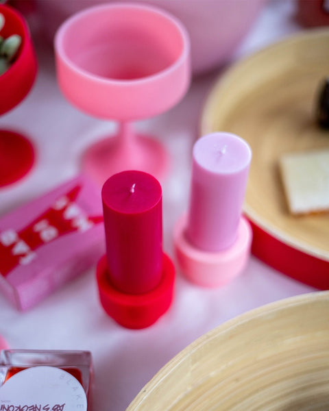 Cherry + Blush | Flipp Sml | Silicone Unbreakable Candle Holder Set - porter green | style + sustainability
