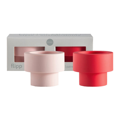 Cherry + Blush | Flipp Sml | Silicone Unbreakable Candle Holder Set - porter green | style + sustainability