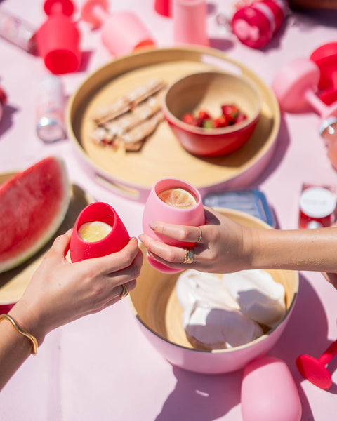 cherry + blush | privv | vegan leather waterproof picnic rug - porter green | style + sustainability