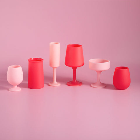 cherry + blush | seff | silicone unbreakable champagne flute - porter green | style + sustainability
