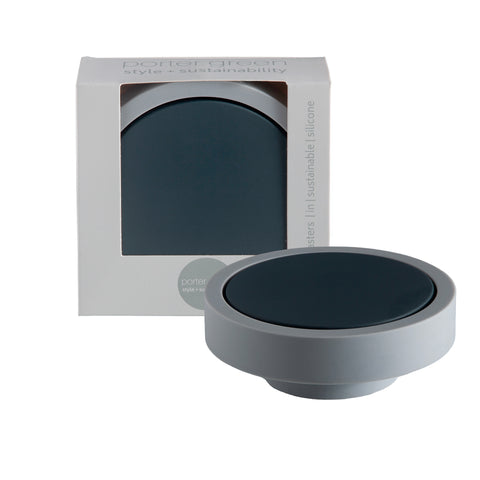 smoke + storm | ciss | unbreakable silicone coasters | porter green, silicone coasters, coaster set with holder, coasters australia, coaster set of 4, sustainable coasters