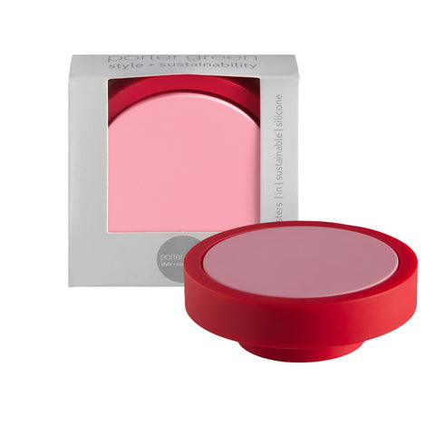 cherry + blush | ciss | unbreakable silicone coasters | porter green, silicone coasters, coaster set with holder, coasters australia, coaster set of 4, sustainable coasters
