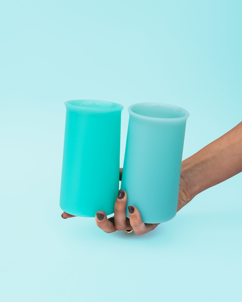 pavone | stegg | unbreakable silicone highball glasses | porter green, highball glass, tall glass, tall tumbler glass, unbreakable glasses, party cups