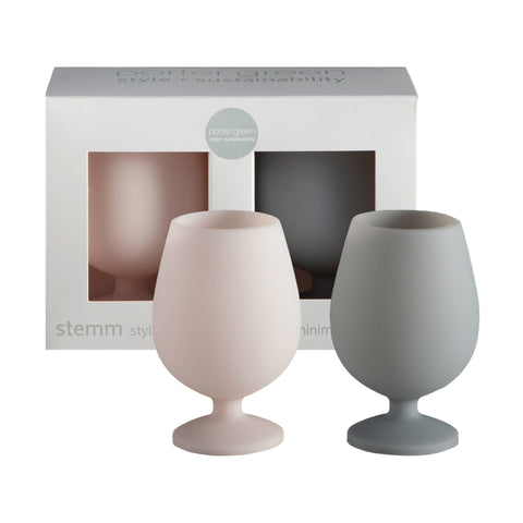 dove + stone | stemm | silicone unbreakable wine glasses - porter green | style + sustainability