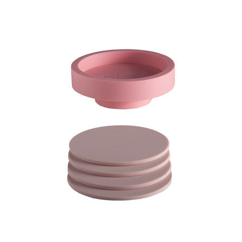 flamingo + lotus | ciss | unbreakable silicone coasters - porter green | style + sustainability