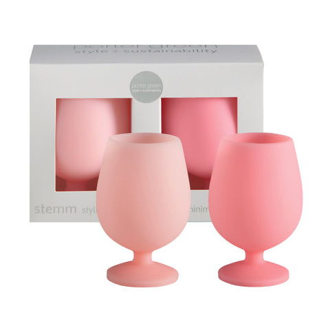 flamingo + lotus | stemm | silicone unbreakable wine glasses - porter green | style + sustainability