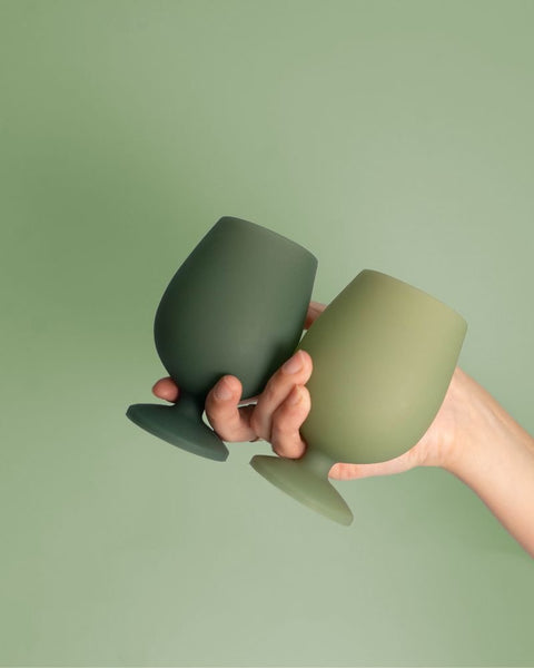 foret | stemm | silicone unbreakable wine glasses - porter green | style + sustainability