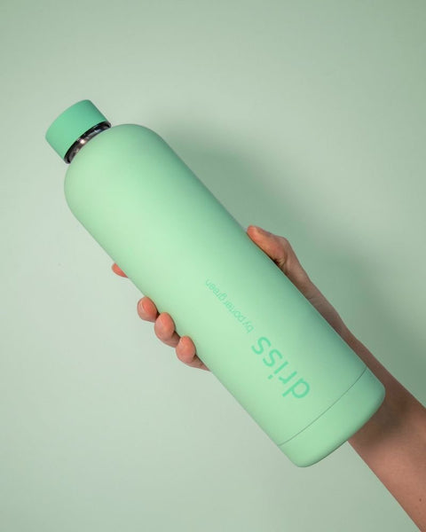 gerbera + leaf | driss | insulated stainless steel water bottle - porter green | style + sustainability