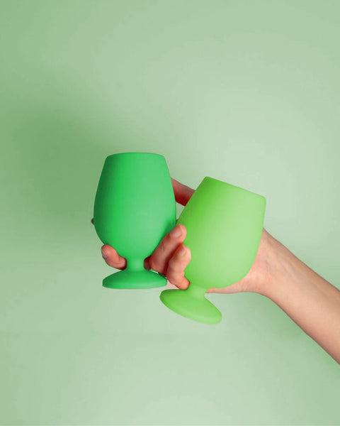 gerbera + leaf | stemm | silicone unbreakable wine glasses - porter green | style + sustainability