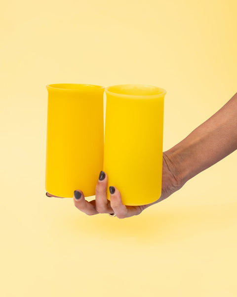 girasoli | stegg | silicone unbreakable highball glasses - porter green | style + sustainability