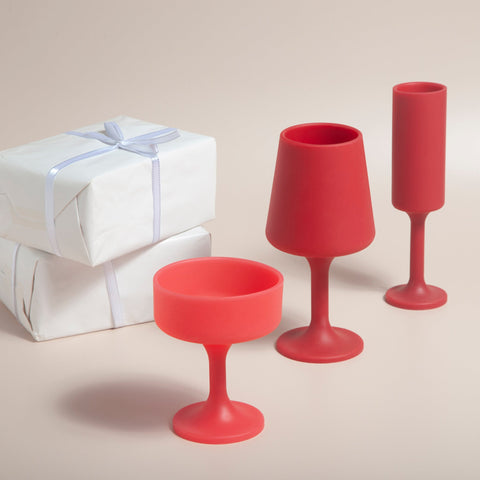 holiday cranberry | mecc | silicone unbreakable cocktail glasses - porter green | style + sustainability