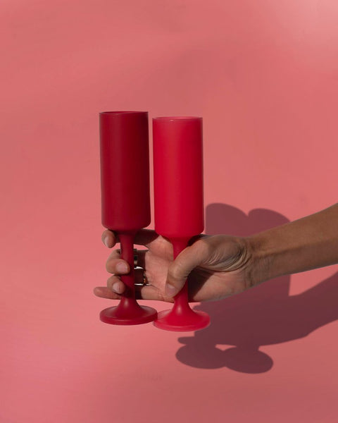 holiday cranberry | seff | silicone unbreakable champagne flute - porter green | style + sustainability