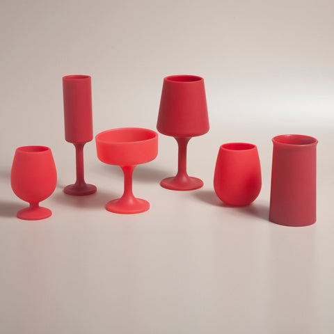 holiday cranberry | stegg | silicone unbreakable highball glasses - porter green | style + sustainability