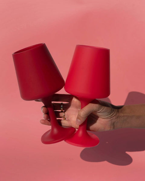 holiday cranberry | swepp | silicone unbreakable wine glasses - porter green | style + sustainability