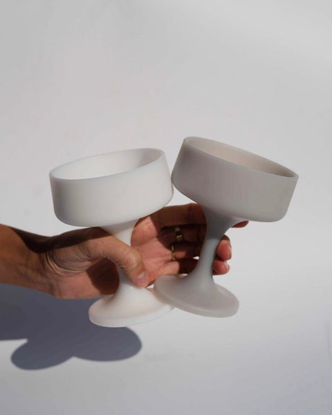 holiday frost | mecc | silicone unbreakable cocktail glasses - porter green | style + sustainability