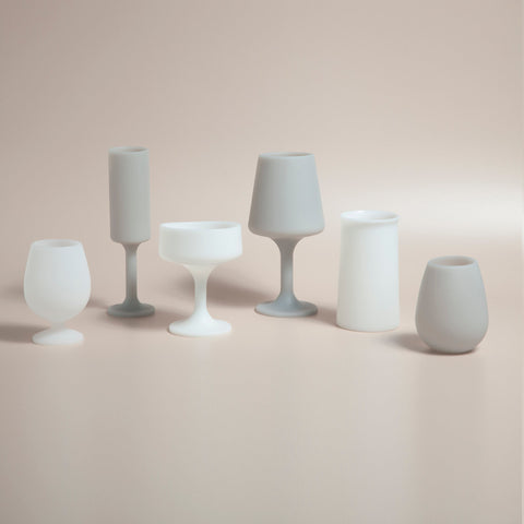 holiday frost | stegg | silicone unbreakable highball glasses - porter green | style + sustainability
