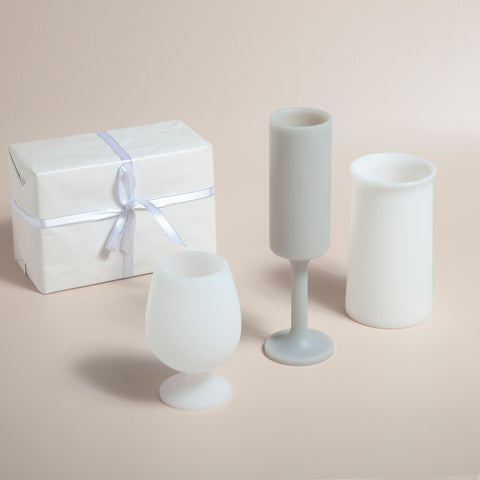 holiday frost | stegg | silicone unbreakable highball glasses - porter green | style + sustainability