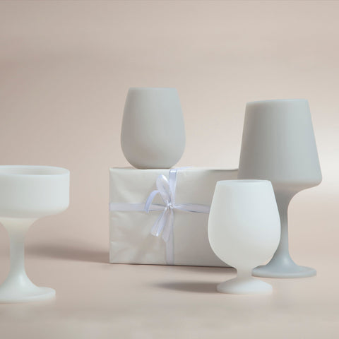 holiday frost | swepp | silicone unbreakable wine glasses - porter green | style + sustainability