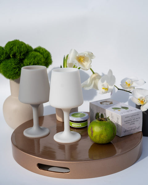 holiday frost | swepp | silicone unbreakable wine glasses - porter green | style + sustainability