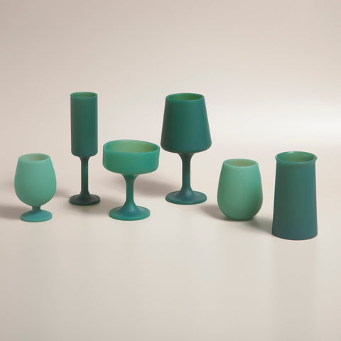 holiday mistletoe | stegg | silicone unbreakable highball glasses - porter green | style + sustainability